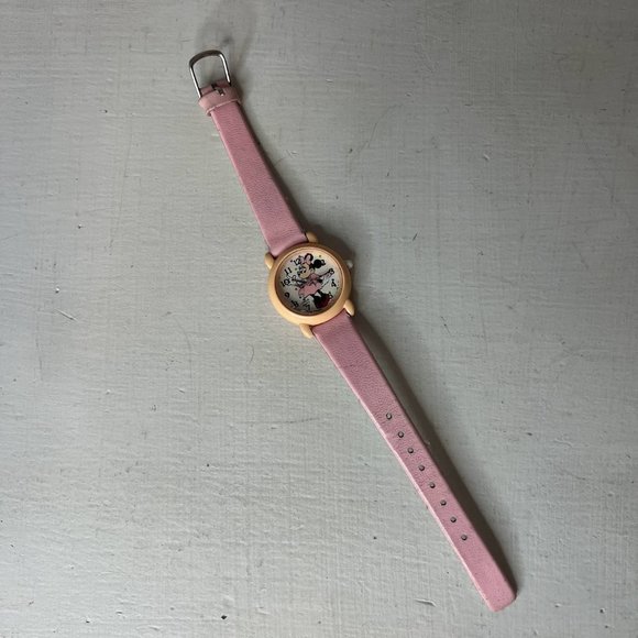 Vintage Disney Minnie Mouse Baby Pink Lorus Wrist Watch 80s 90s - Picture 2 of 7
